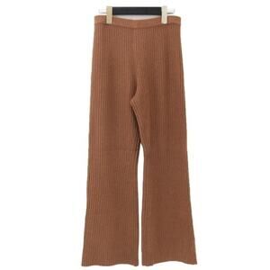 Charlie Holiday Ribbed Sweater Knit Flare Cozy Pants Brown Organic Cotton Size 6